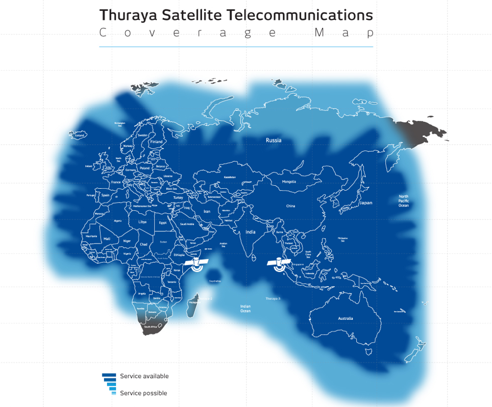 Thuraya coverage map